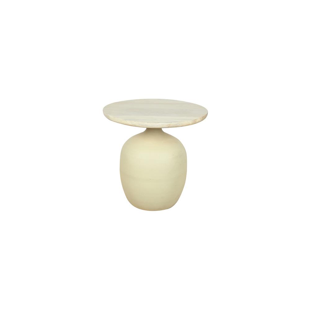 Side table Vigo white round 45 cm - Tower Living