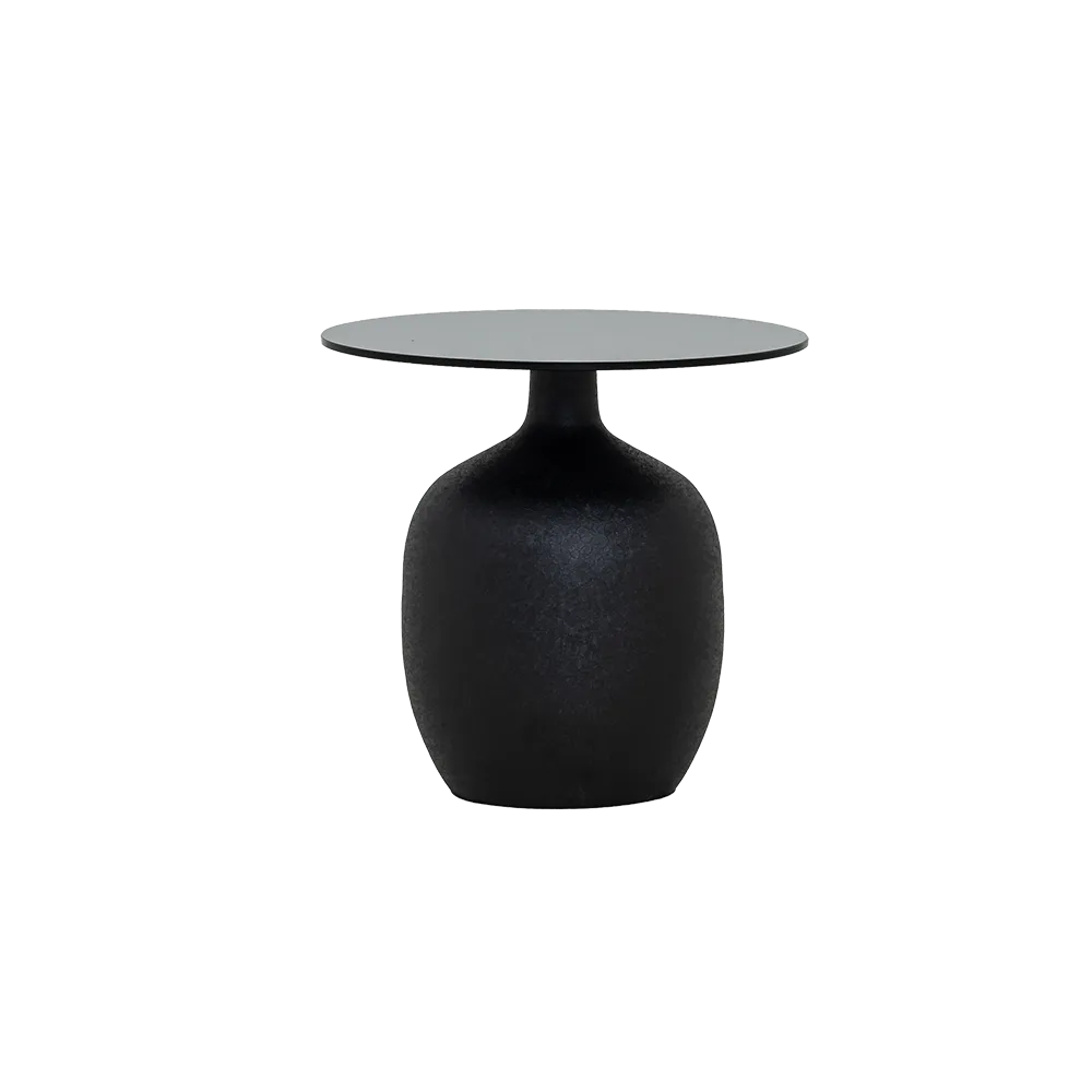 Side table Vigo glass black 45 cm - Tower Living