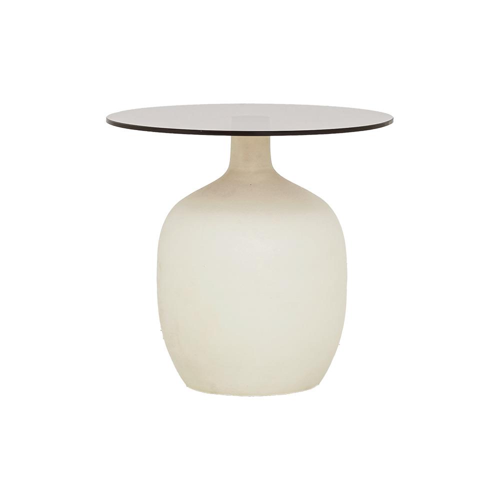 Beistelltisch Vigo Glas gebrochenes Weiß 45 cm (gebroken Weiß) - Tower Living