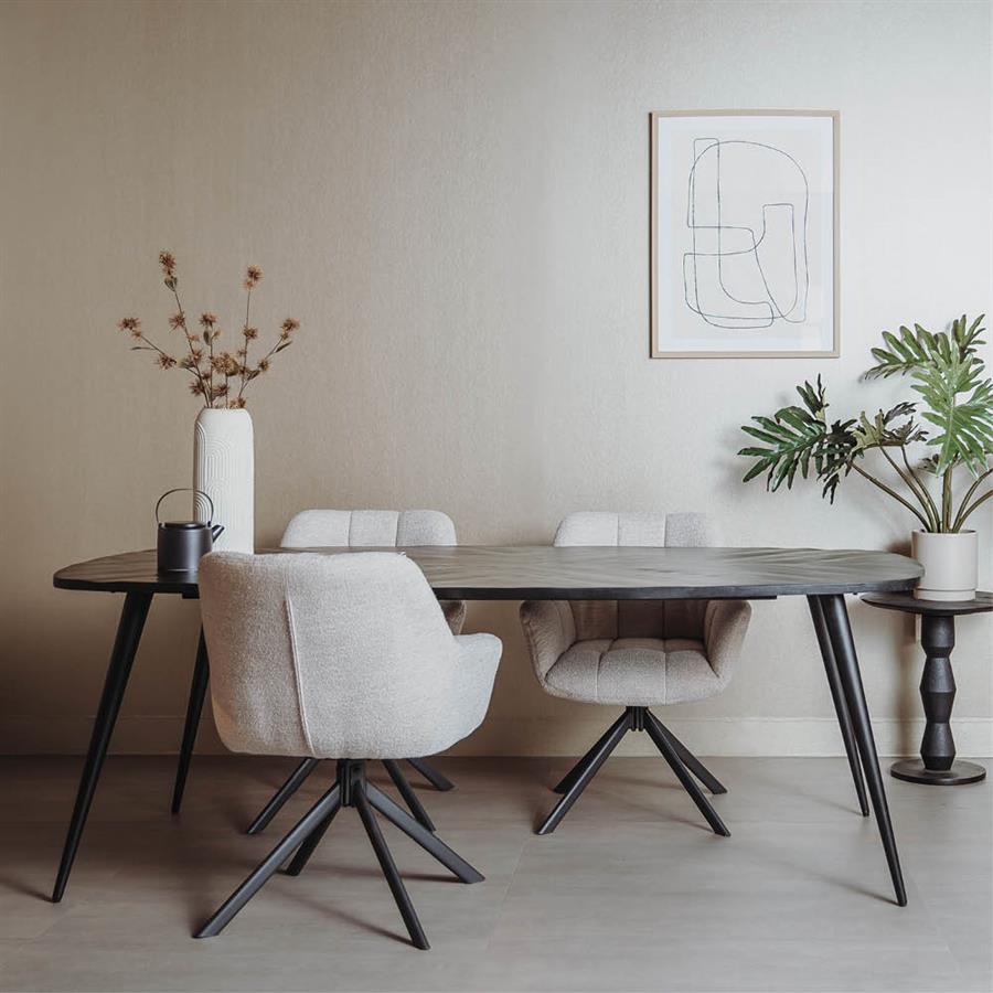 Giovanni Dining Table black Danish oval - Tower Living