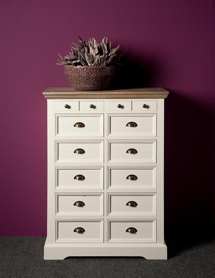 Ladekast Fleur wit 88 cm - Tower Living