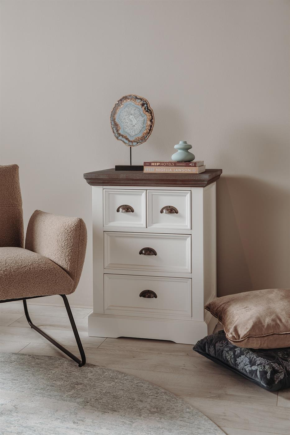 Schubladenschrank Fleur weiß 56 cm - Tower Living