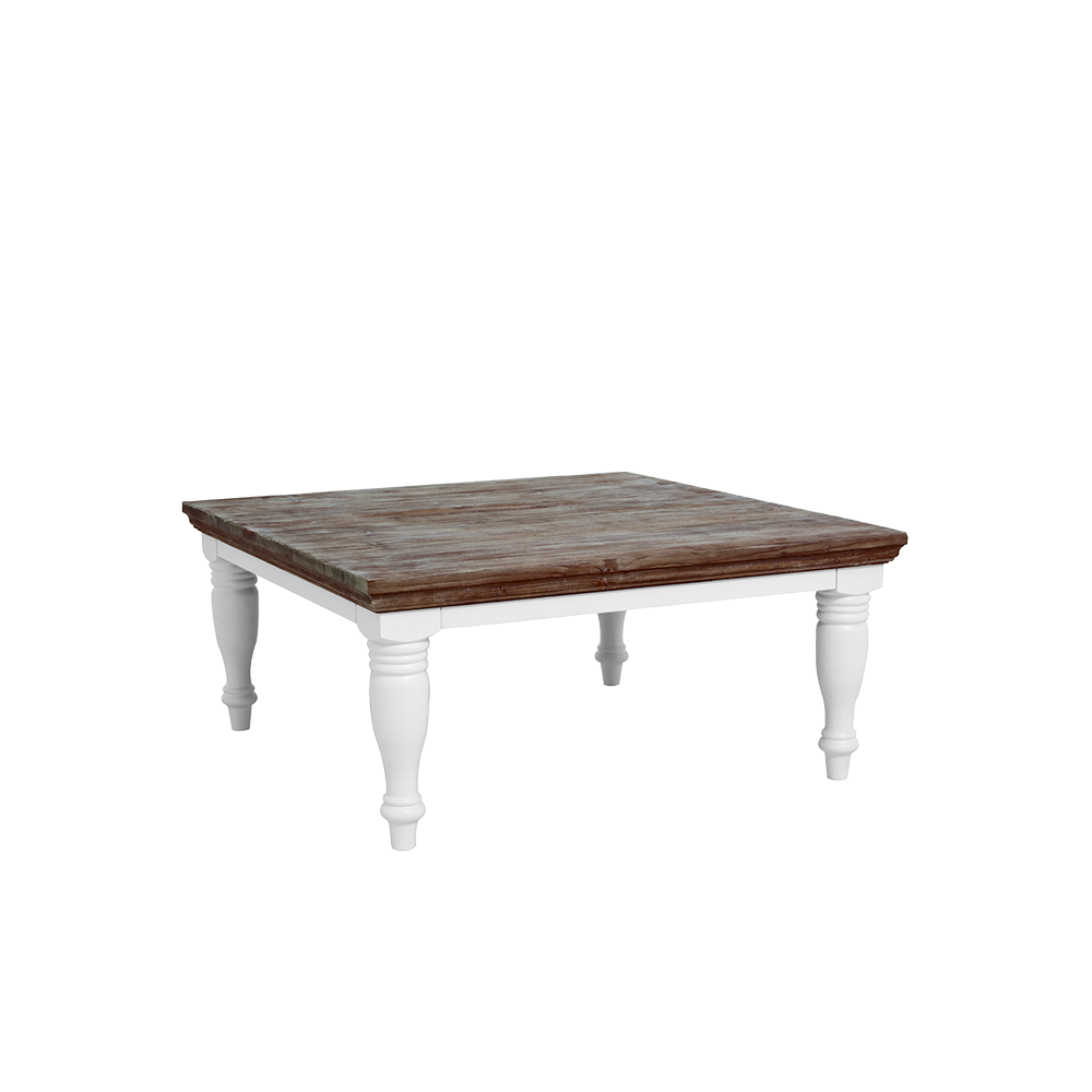 Salontafel Fleur wit vierkant 100 cm - Tower Living