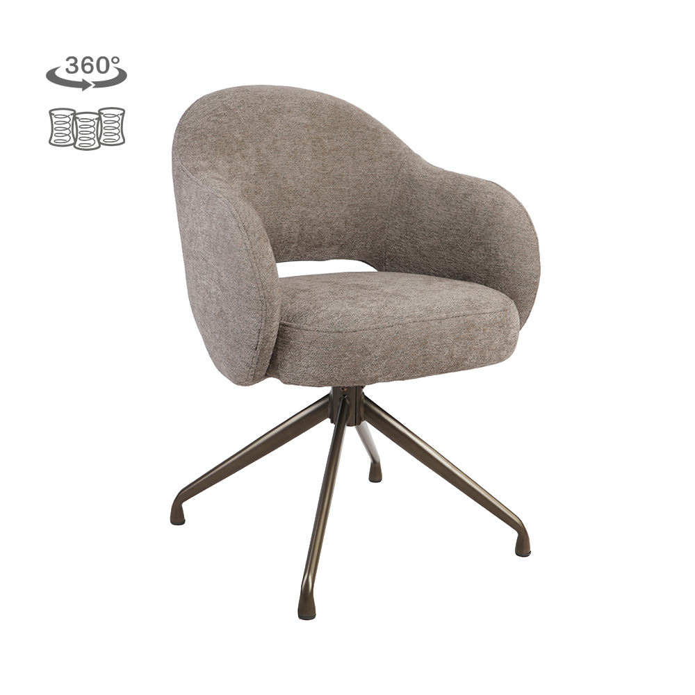 Sessel Porto Anodic drehbar - Toro 45 Mokka (Stoff, mocca) - Tower Living
