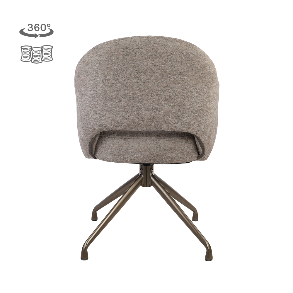 Porto armchair Anodic swivel - Toro 45 mocca - Tower Living
