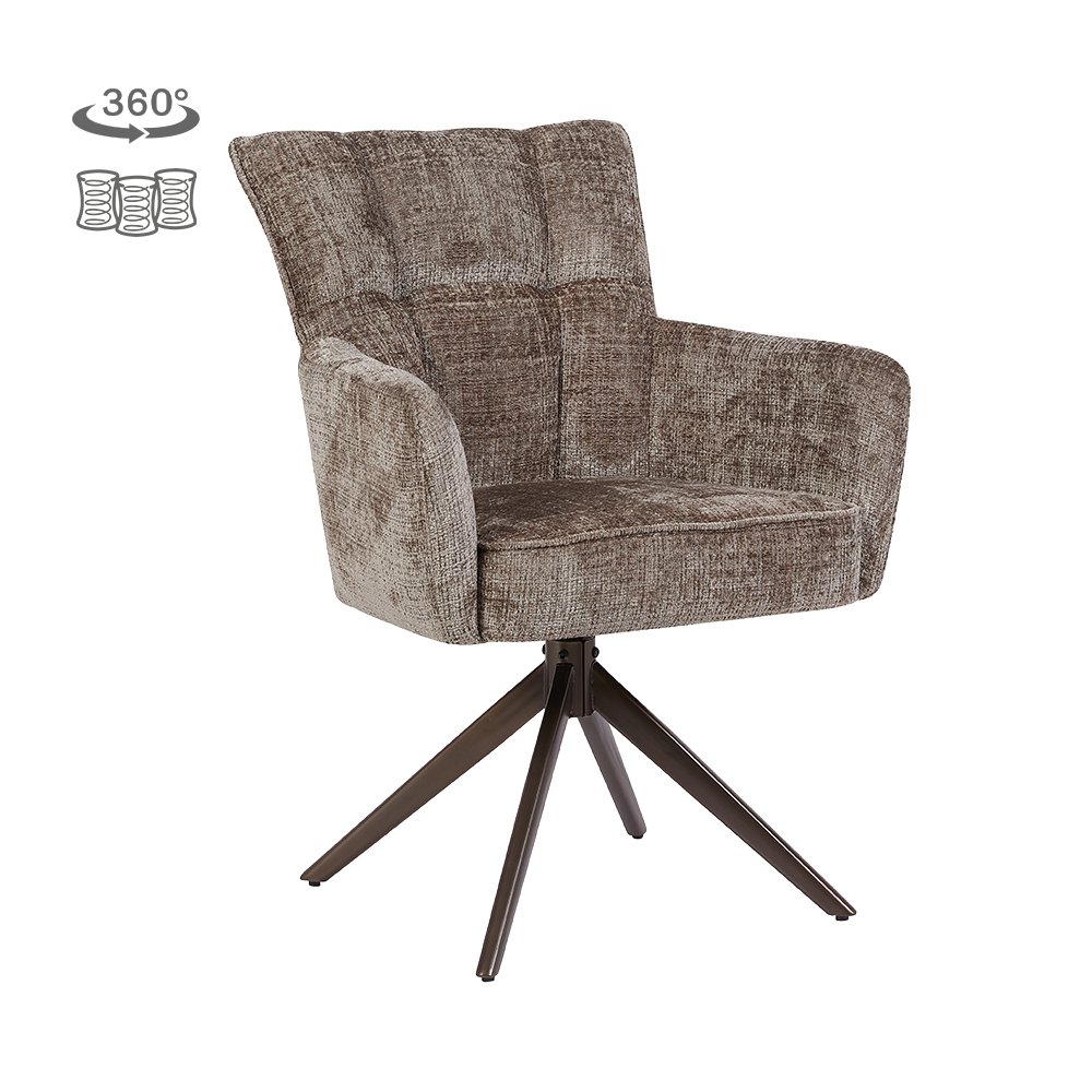 Bardi Armchair Anodic (swivel) - Cremona 24 clay - Tower Living