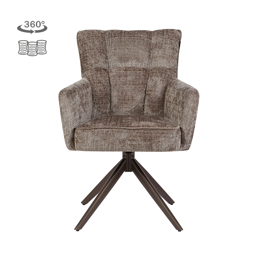 Bardi Armchair Anodic (swivel) - Cremona 24 clay - Tower Living