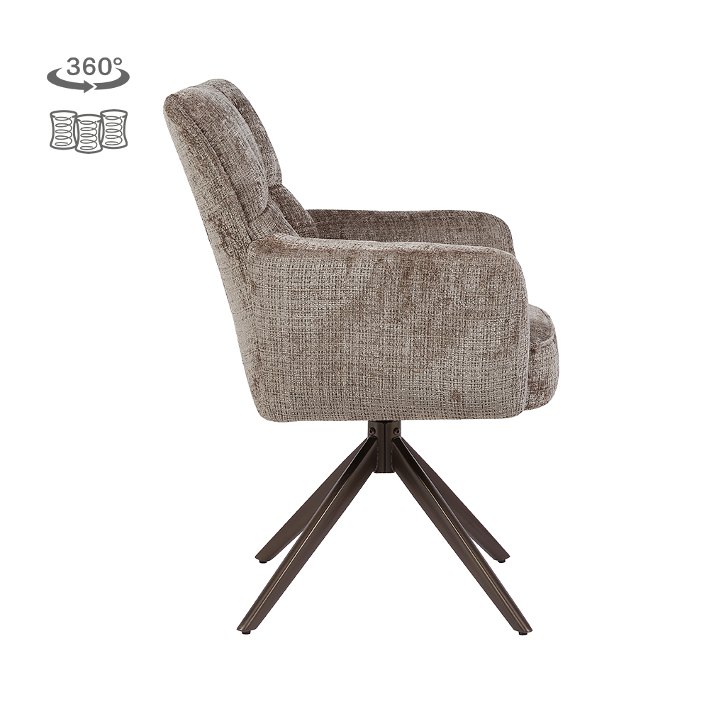 Armlehnsessel Bardi Anodic (drehbar) - Cremona 24 clay - Tower Living