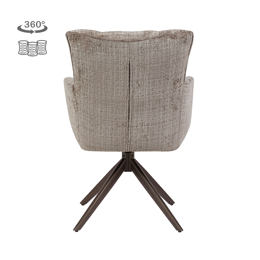 Bardi Armchair Anodic (swivel) - Cremona 24 clay - Tower Living
