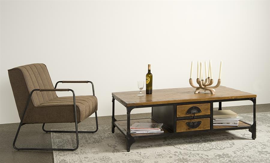 Couchtisch Basto braun 135 cm (Mangoholz) - Tower Living