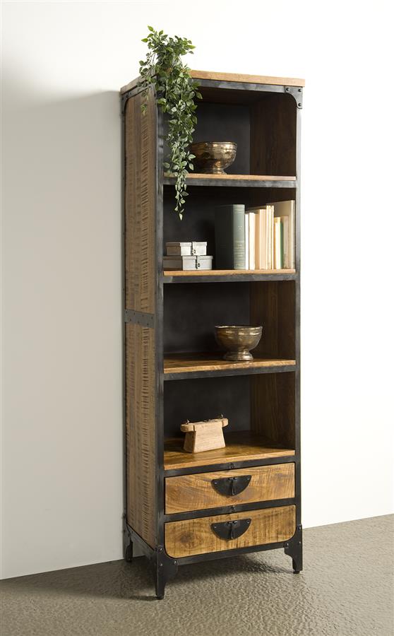 Bücherregal Basto braun 60 cm (Mangoholz) - Tower Living