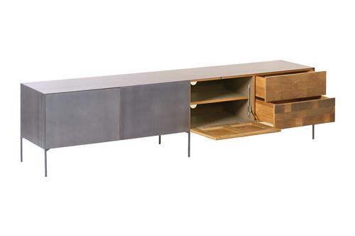 TV-Möbel Pandora braun 221 cm (Teakholz) - Tower Living