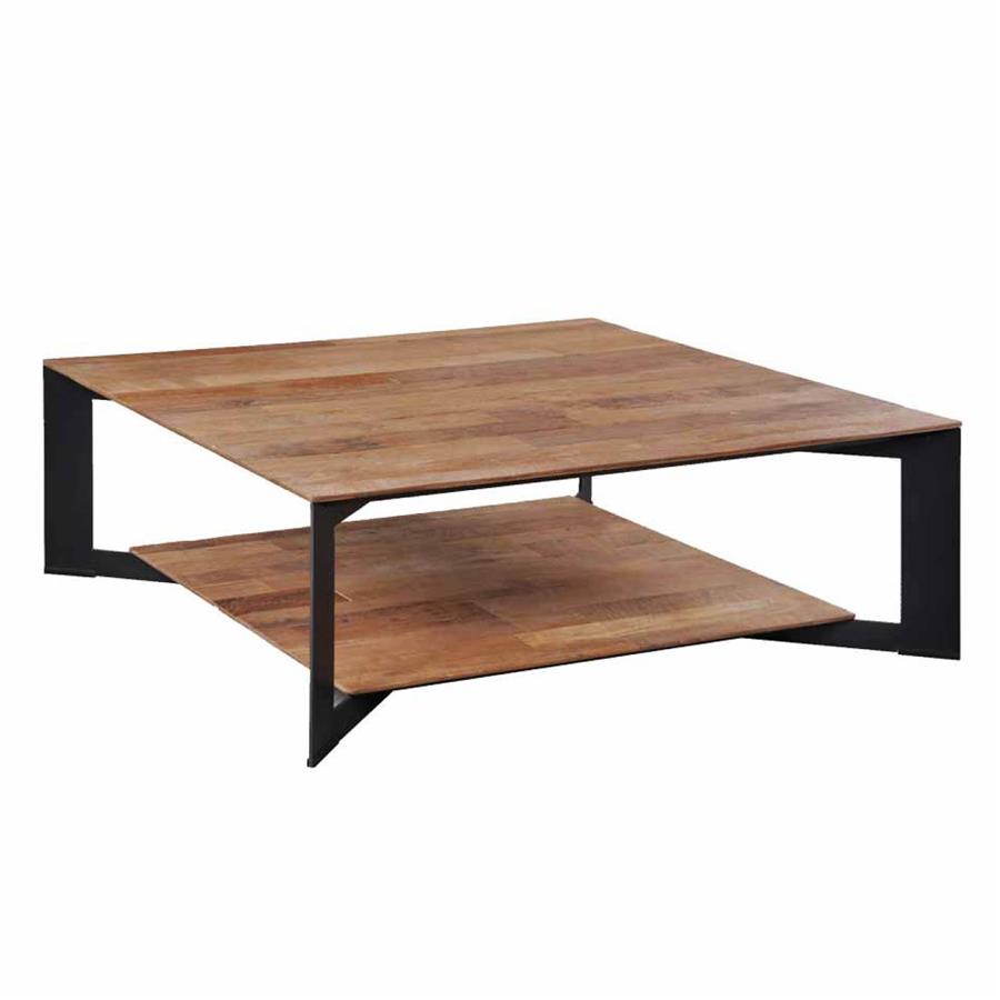 Couchtisch Pandora braun Quadrat 100 cm (Teakholz) - Tower Living