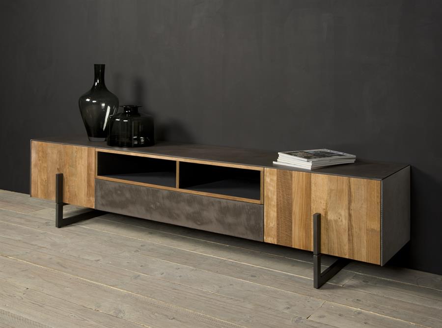 TV-Möbel Ora braun 222 cm (Teakholz) - Tower Living
