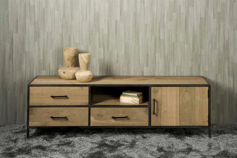 TV-Möbel Luna braun 180 cm (Eikenfineer) - Tower Living