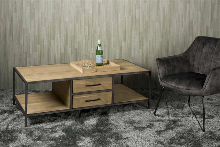 Couchtisch Luna braun 135 cm (Eikenfineer) - Tower Living