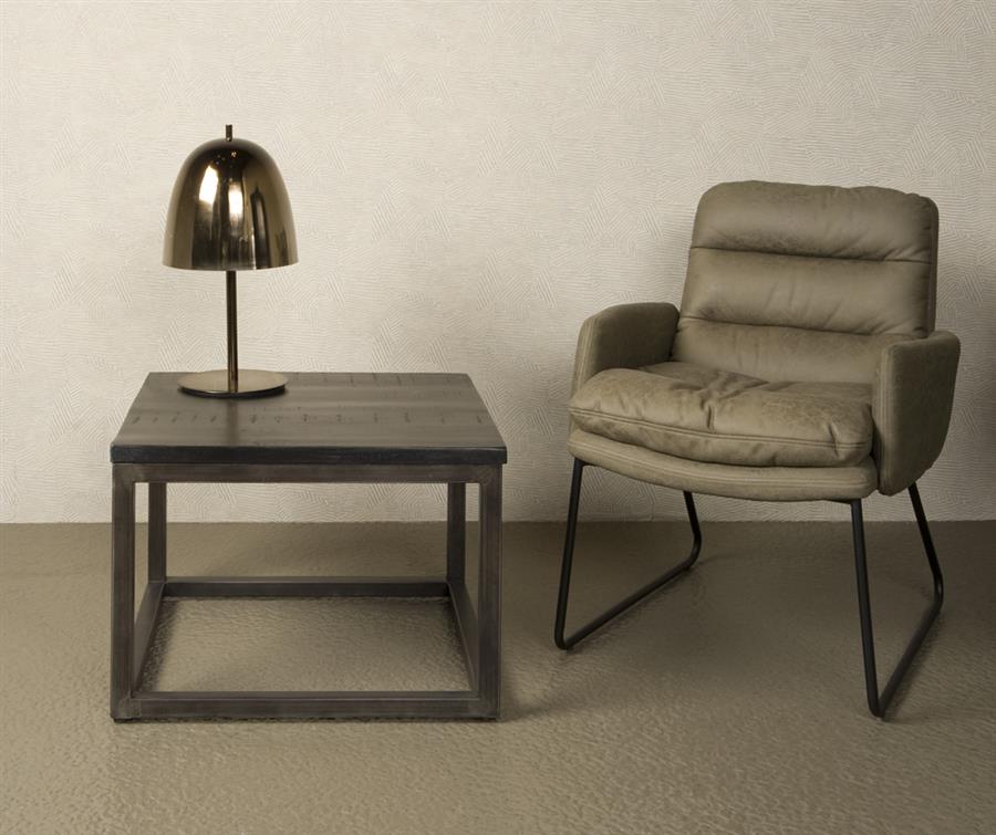 Beistelltisch Paterno schwarz quadratisch 60 cm (Mangoholz) - Tower Living