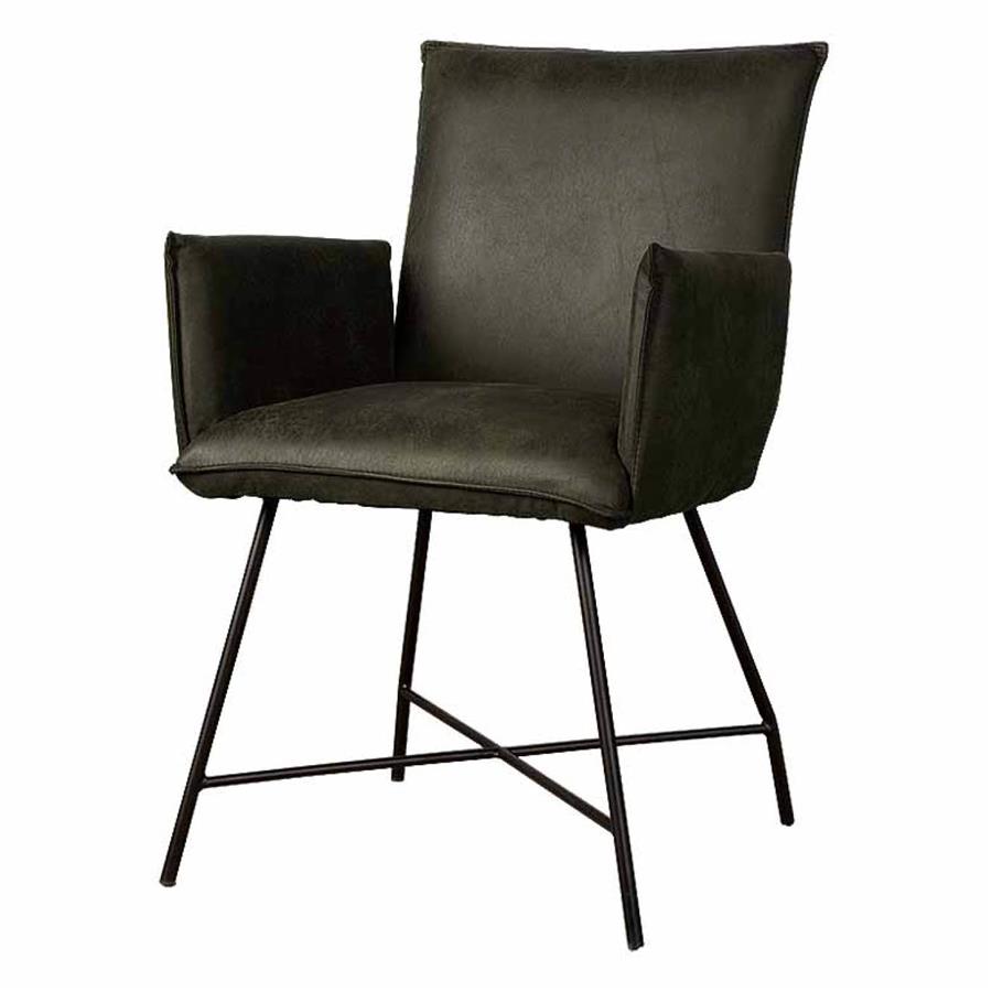 Sillón con reposabrazos Trofa - tejido Amazon 17 verde - Tower Living