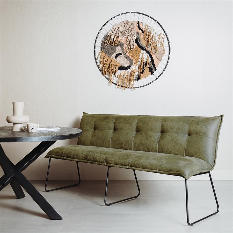 Essbank Seda grün 155 cm Cherokee 13 green (Stoff) - Tower Living