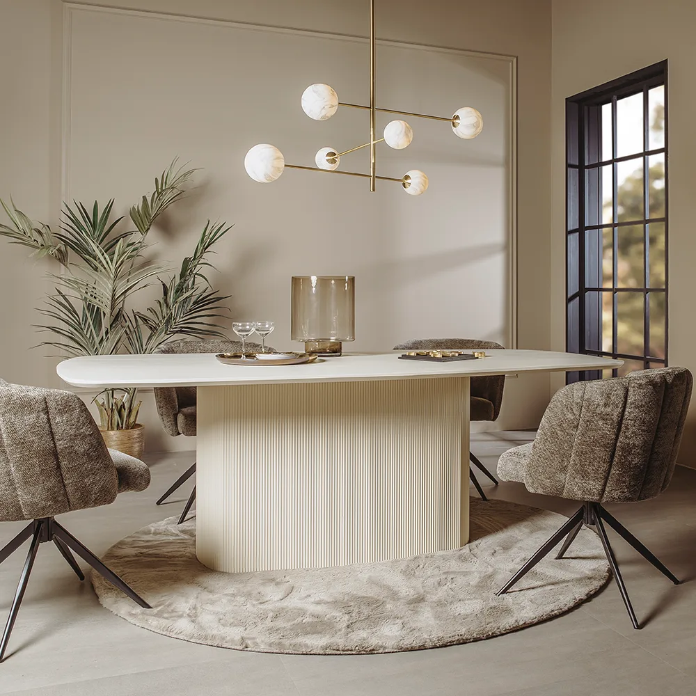 Esstisch Corbetta Beige Dänisch Oval - Tower Living