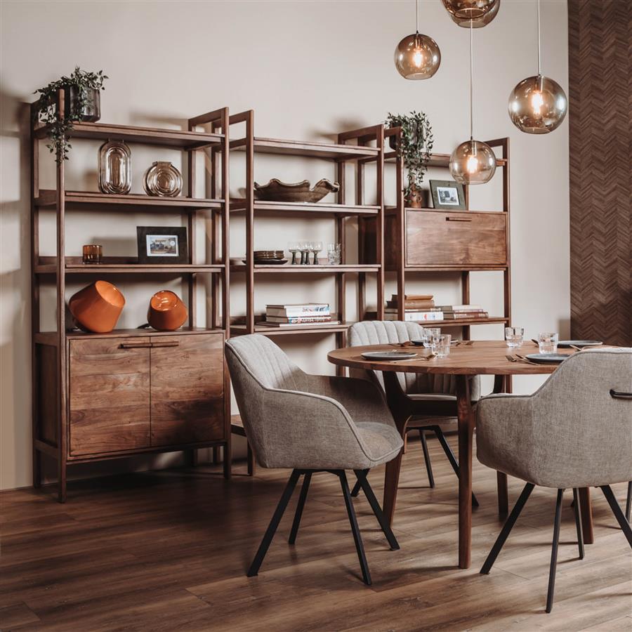 Aufbewahrungsschrank Falcone braun 90 cm (Akazienholz) - Tower Living