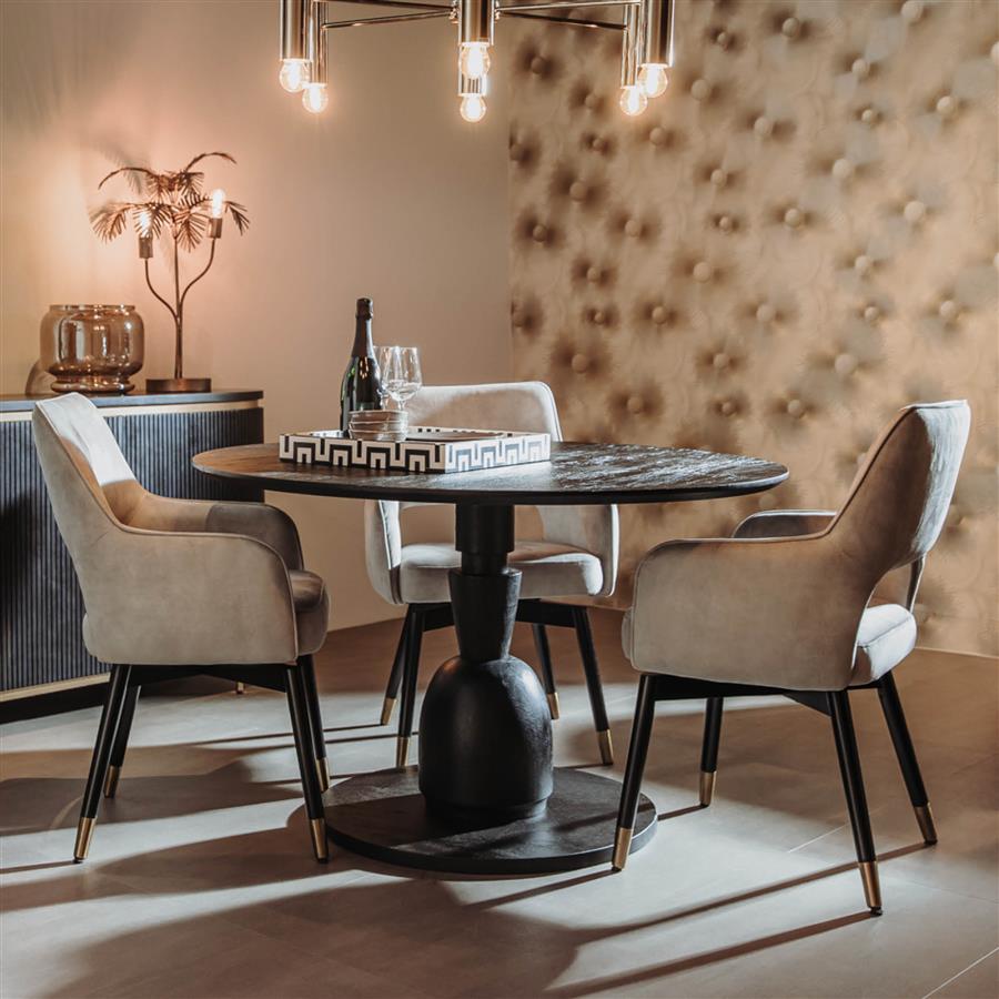 Brunello Dining Table black round 50 cm - Tower Living