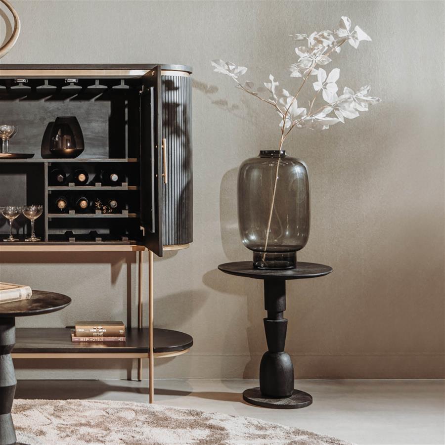 Brunello Side Table black round 50 cm - Tower Living