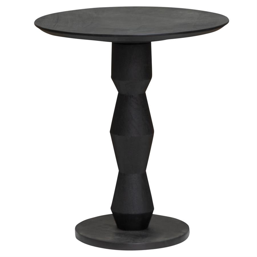Beistelltisch Brunello schwarz rund 50 cm (Mangoholz) - Tower Living