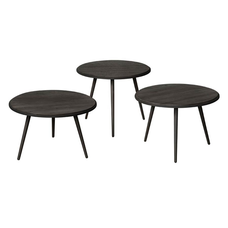 Beistelltisch Turi -Set 55 cm (Teakholz, Grau) - Tower Living