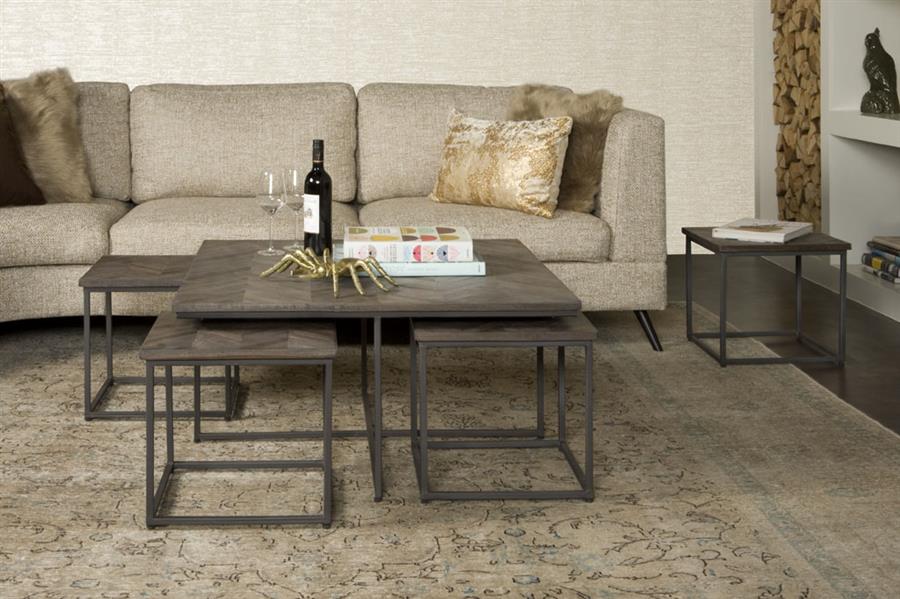 Beistelltisch Via 90 cm (Teakholz, Grau) - Tower Living