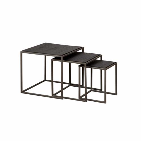 Beistelltisch Fanna -Set grau 50 cm (Teakholz) - Tower Living