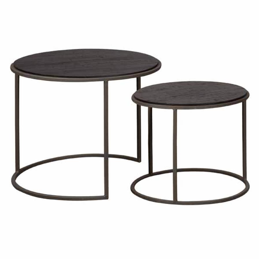 Side table Spello set grey round from 45 cm - Tower Living