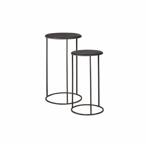 Beistelltisch Spello -Set grau rund (Teakholz) - Tower Living