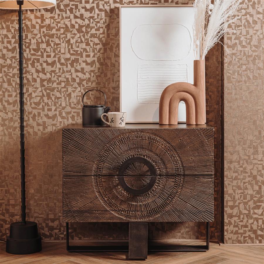 Schubladenschrank Padua braun 80 cm (Mangoholz) - Tower Living