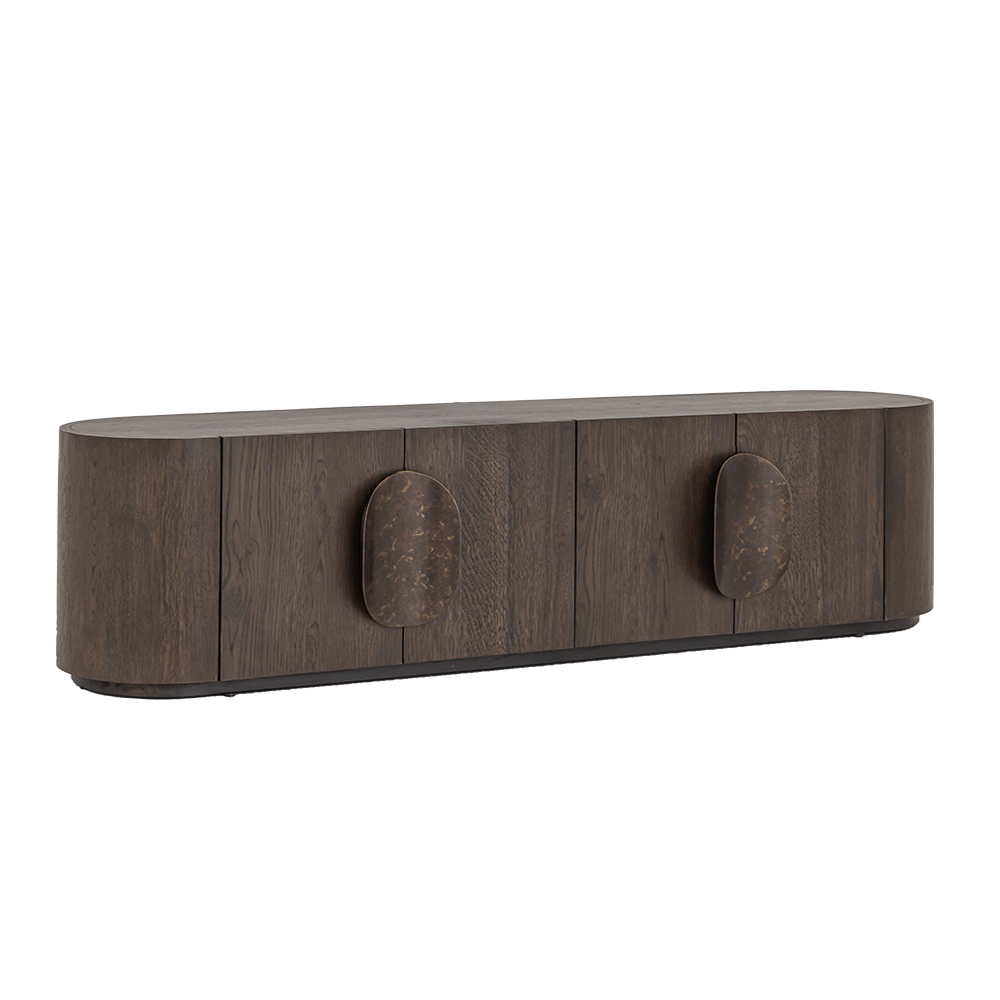 TV-Möbel Allure dunkelbraun 210 cm (Eikenfineer) - Tower Living