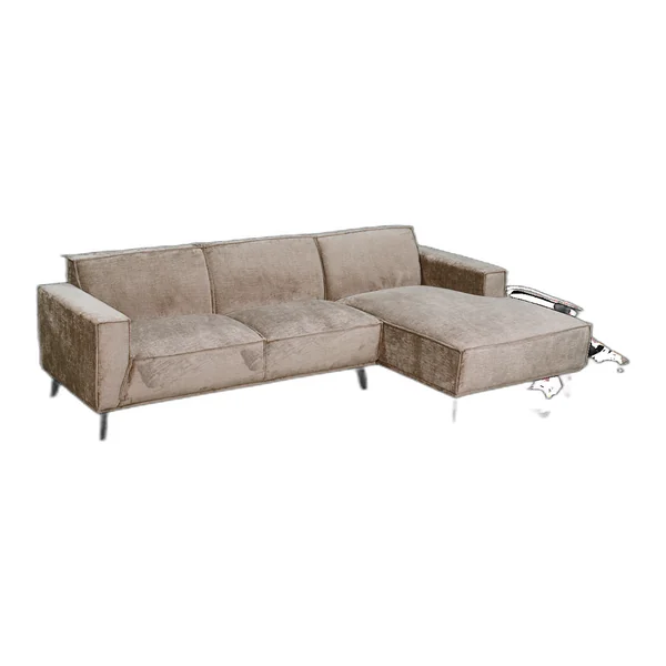 Leeds 2,5-zits arm links + chaise longue rechts (stof, taupe) - Tower Living - Touch 04 taupe