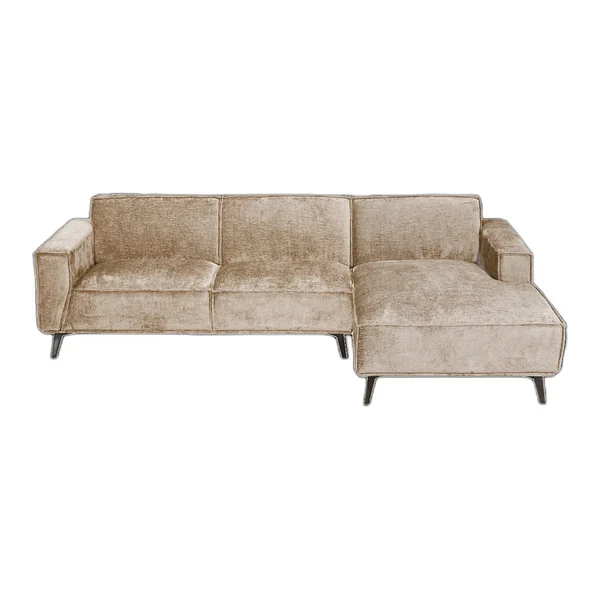 Leeds 2,5-zits arm links + chaise longue rechts (stof, taupe) - Tower Living - Touch 102 beige