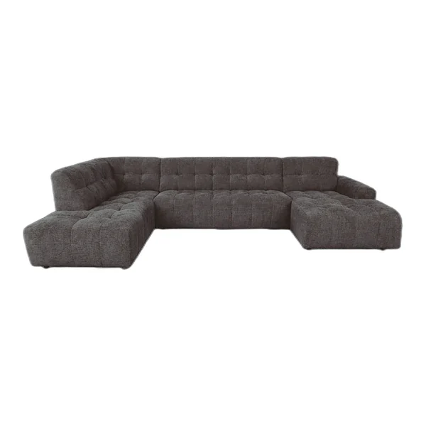 Das Memphis Chaise R - 3-seater - Ottoman L - Haga 16 charcoal Sofa in einem industriellen Wohnzimmer mit großem Fenster - Tower Living - 3-seater - Ottoman L - Haga 16 charcoal