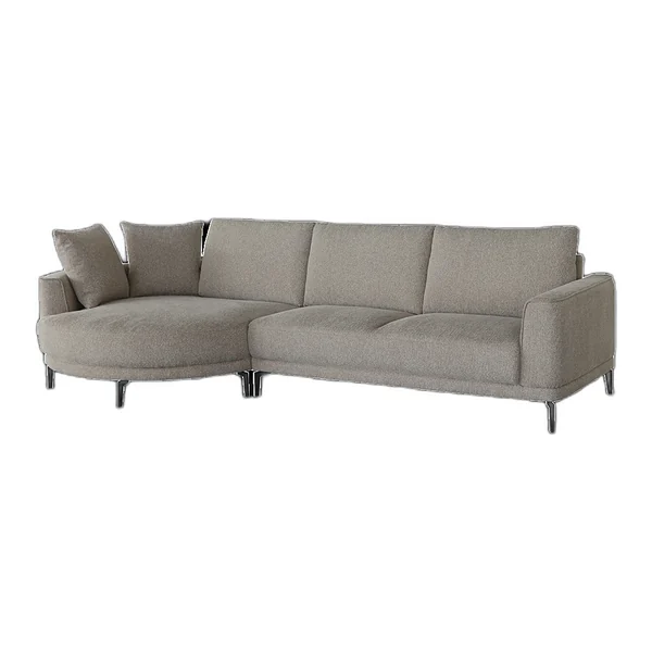 Prescot 2 5-AR + Chaise L - Sahara 400 Espresso Sofa in einem hellen Wohnzimmer mit Holzboden und Teppich - Tower Living - Sahara 400 espresso