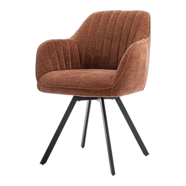 De Bruno Armstoel in beige grijs, draaibaar, staat centraal in een sfeervolle woonkamer - Tower Living - Nature 500 Pearl copper