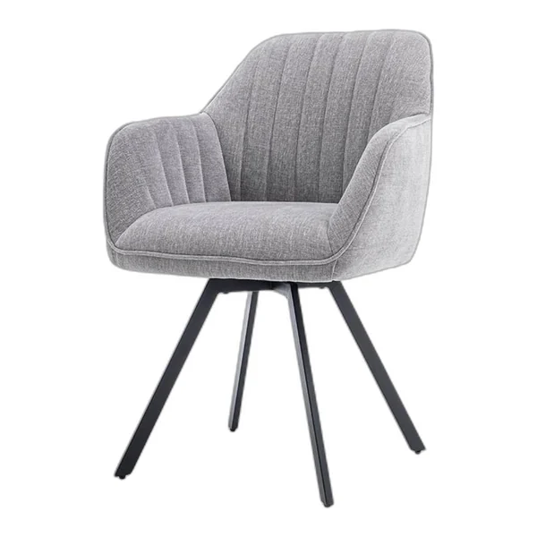 De Bruno Armstoel in beige grijs, draaibaar, staat centraal in een sfeervolle woonkamer - Tower Living - Nature 452 Blue grey