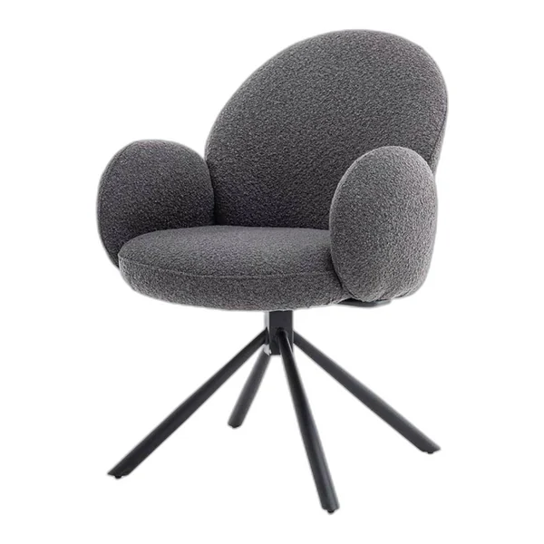 De Imola Armstoel - fabric Ascot 12 Beige (draaibaar) in een sfeervolle, lichte woonkamer met droogbloemen - Tower Living - Ascot 5 Anthracite