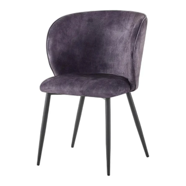 Perano Stuhl in dunkelgrauem Samt, schräg von vorne in einem ländlichen Wohnzimmer gesehen - Tower Living - Adore 29 Dark grey