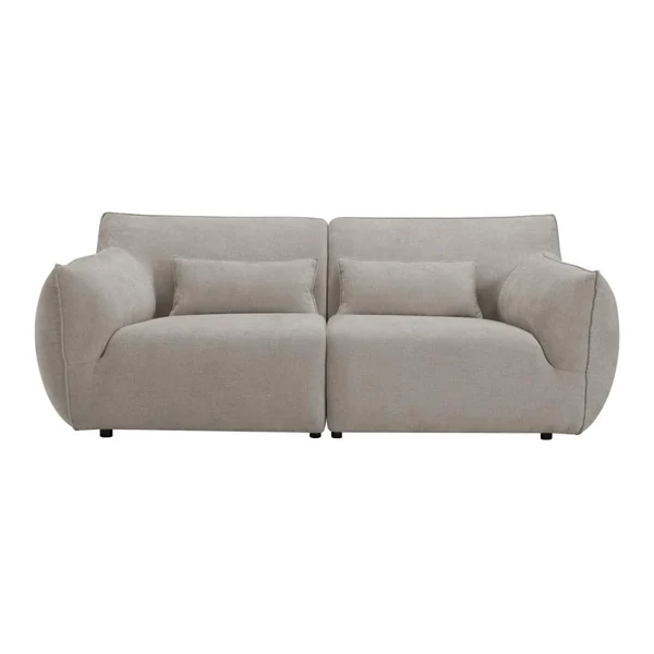 Der Aberdeen 3-Sitzer - fabric Eden 4 beige in einem industriellen Wohnzimmer mit einem Couchtisch aus Holz - Tower Living - Eden 4 Beige