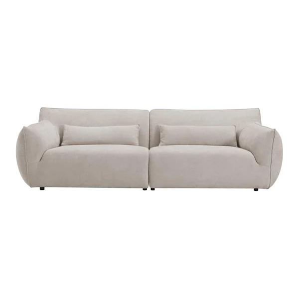 Der Aberdeen 4-Sitzer aus Stoff Eden 4 beige in einem modernen Industrieambiente mit vielen Pflanzen - Tower Living - Eden 3 cream