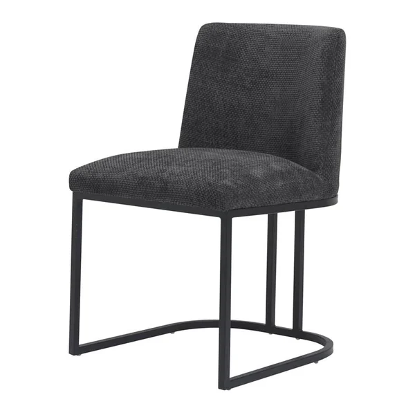 Der Archi Stuhl - Stoff Eden 3 cream steht in einem Wohnzimmer mit Holzboden und Betonwänden - Tower Living - Eden 20 graphite