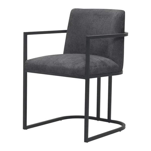 Archi Armstoel - fabric Eden 4 beige in een lichte woonkamer met houten vloer en raam - Tower Living - Eden 20 graphite