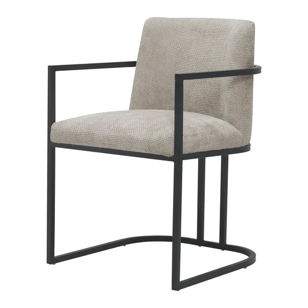 Archi Armstoel - fabric Eden 4 beige in een lichte woonkamer met houten vloer en raam - Tower Living - Eden 4 beige