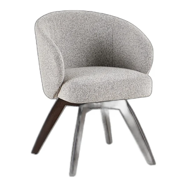 Armstoel Brescia espresso (Eikenhout, beige white) - Tower Living - Puente 09 light grey