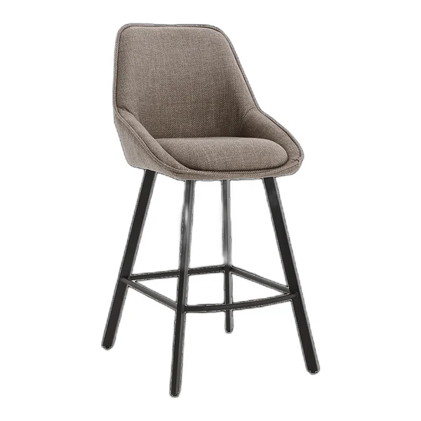 Der Borgo Barhocker - Bjorn 24 beige steht auf einem Jute-Teppich in einem Esszimmer mit Holztisch - Tower Living - Bjorn 34 Beige-grey